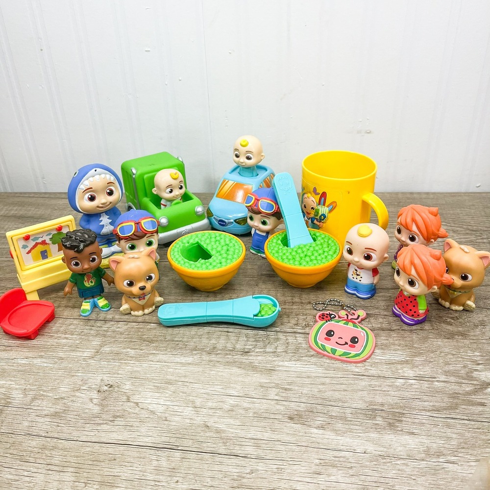 Cocomelon Toy Lot JJ Cody Figures Vehicles VTech Garbage Truck Accessories 18pc